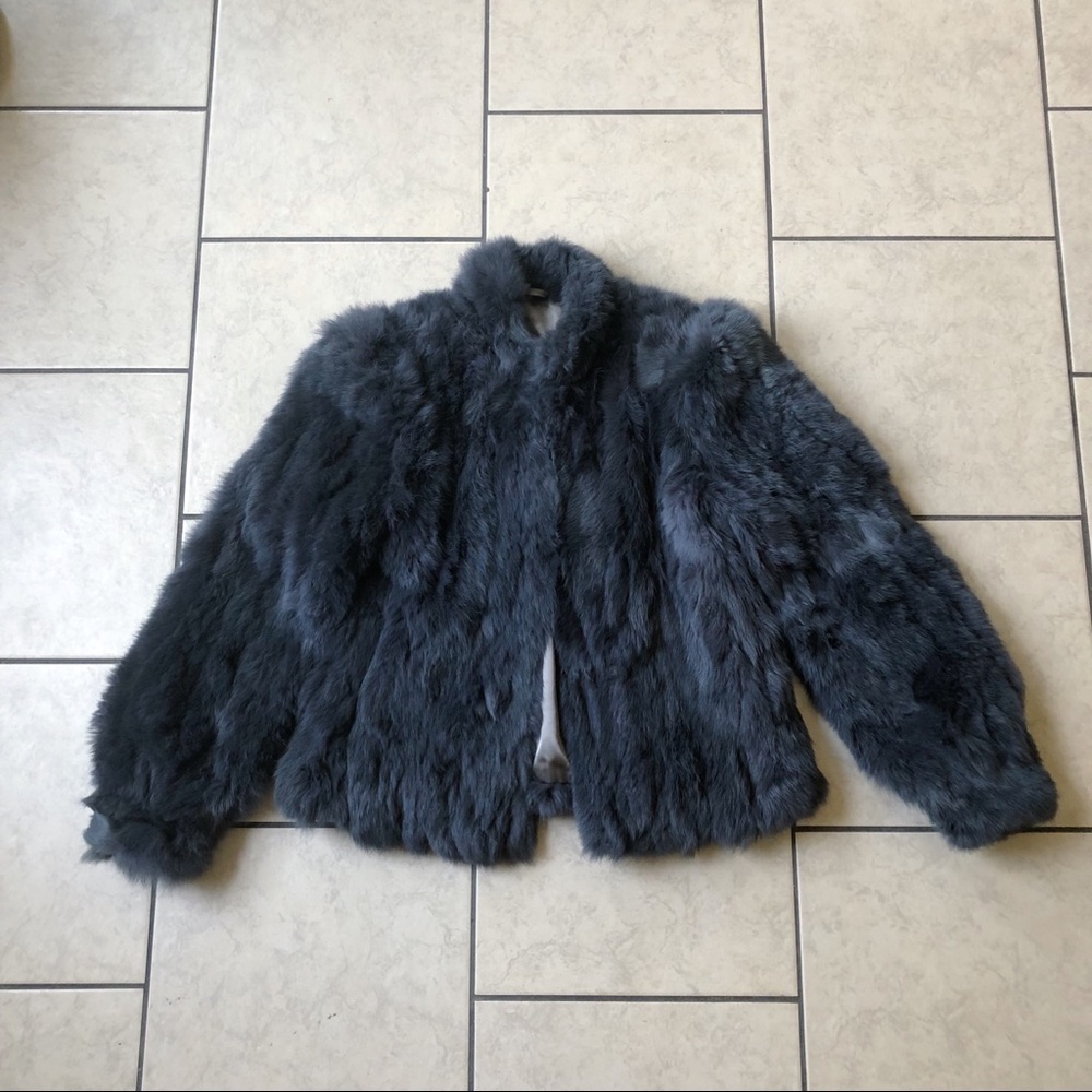 Natural Rabbit Fur glamorous formal jacket